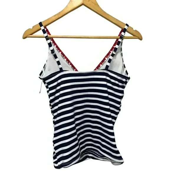 Tommy Bahama Breton Stripe Size XS Tankini Navy White Red Details Swimwear - Picture 5 of 9